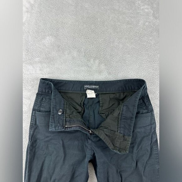 Dolce Gabbana Womens Size 40 EU/4 US/8 UK Navy Blue Button Fly Pants Button Cuff - Picture 7 of 14